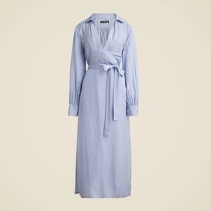 J.Crew Maxi Bungalow Dress in Drapey Viscose Twill w/ long sleeves and pockets